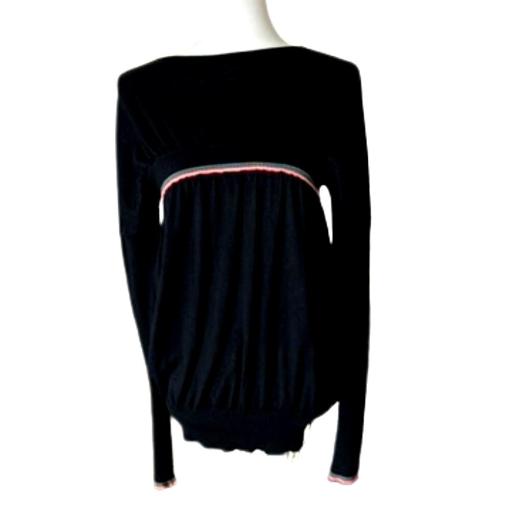 Vintage Y2K Avita Black Cashmere Silk Knit Sweater – Empire Cut, Open Back,  S